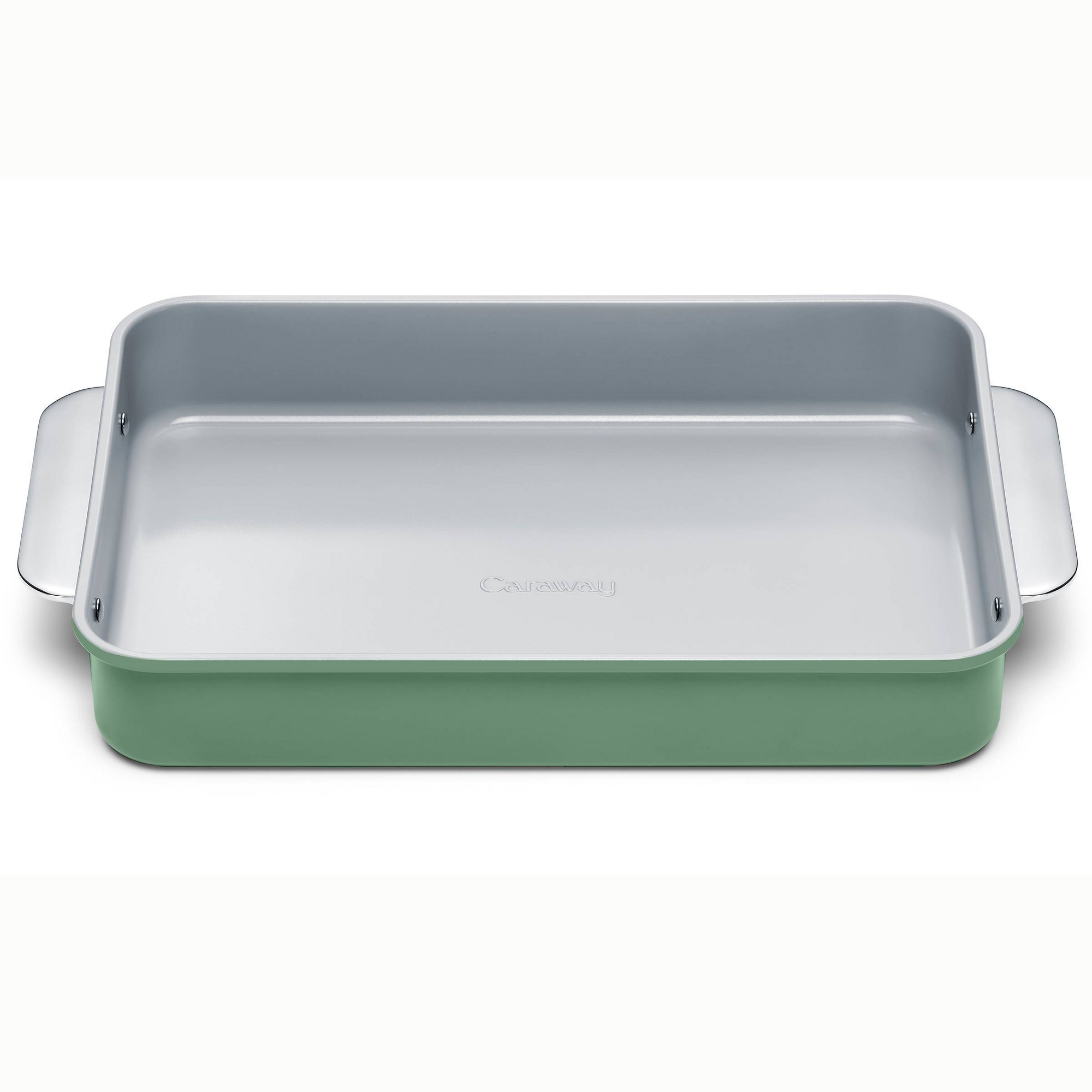 Caraway Home 9.13' Nonstick Ceramic Rectangle Pan Sage: Aluminized Steel, Hand Wash, Baking Pan