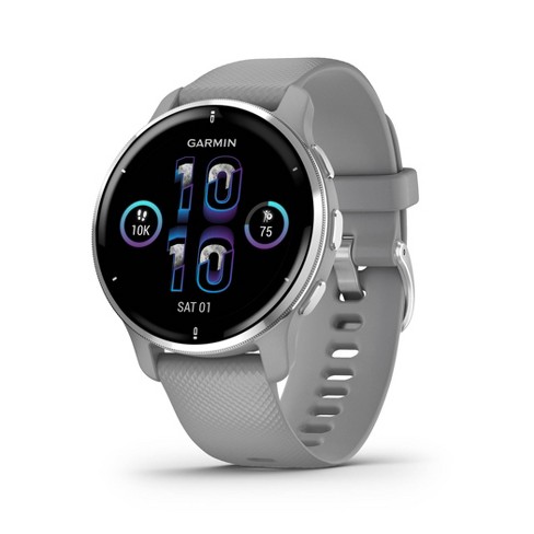 Garmin Venu 2 Plus Smartwatch - Silver Bezel with Powder GrayCase and  Silicone Band