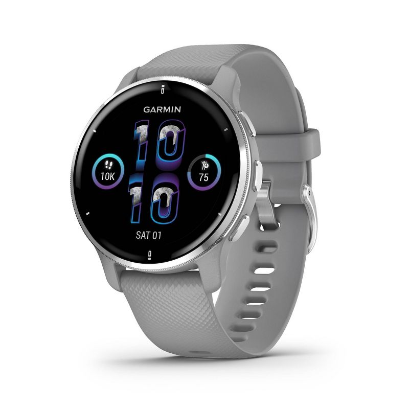 Garmin Venu 2 Plus Smartwatch - Silver Bezel with Powder GrayCase and Silicone Band, 1 of 9