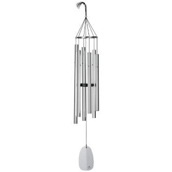 Woodstock Wind Chimes Signature Collection, Bells of Paradise, 44'' Silver Wind Chime BPLS
