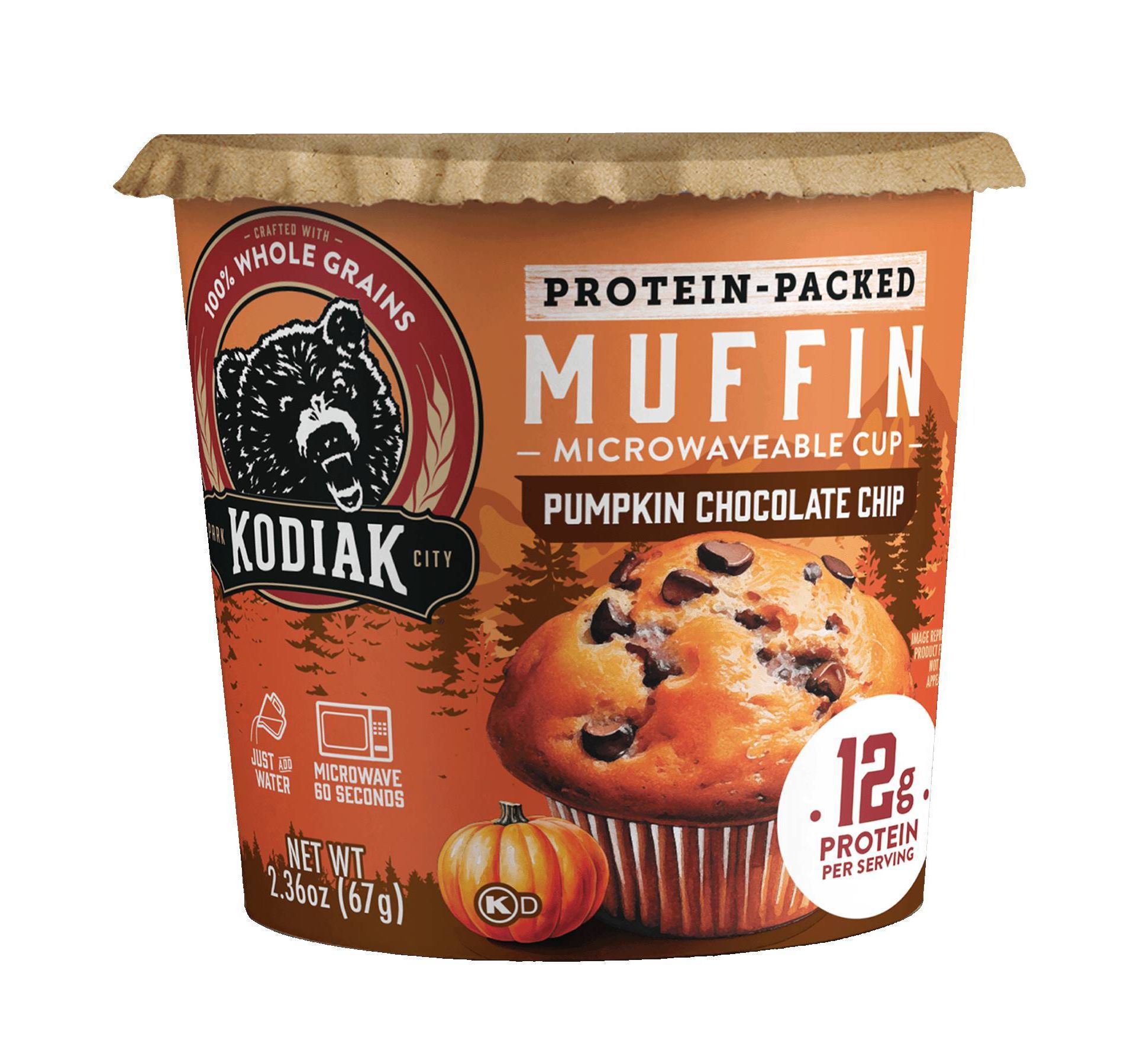 Kodiak Cakes Protein-Packed Pumpkin Dark Chocolate Muffin Power Cup - 2.36oz