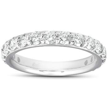 Pompeii3 1 1/2 Ct Diamond Wedding Ring 14k White Gold Stackable Anniverary Band