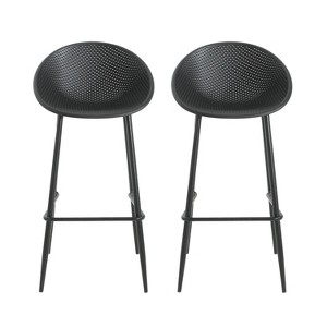 Christopher Knight Home 2pc Doris Outdoor Polypropelene Plastic Gable Barstool - 1 of 4