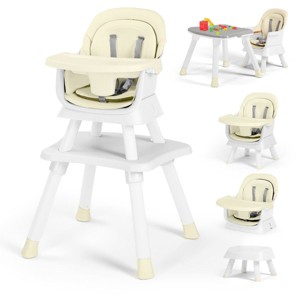 Kinder King 8 in 1 Baby High Chair, Coverts to Dining Booster Seat, Removable Tray & Double Seat Cover, Easy to Wipe - 1 of 4