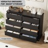 6/8 Drawer Dressers for Bedroom, Chest of Drawers with Deep Drawers, Large Double Dresser for Closet with Wide Top, Horizontal Wooden Dresser - 3 of 4