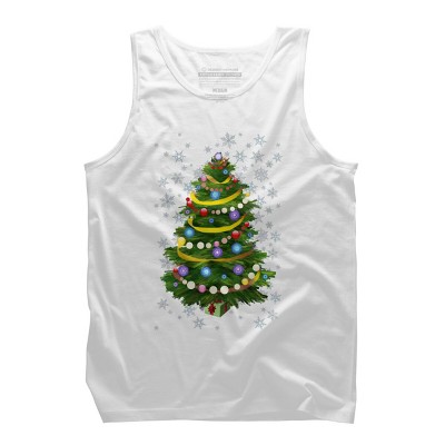 Men's Design By Humans Christmas Tree and Snowflakes By IvaW Tank Top