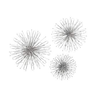 Set of 3 Metal Starburst Wall Decors with Orb Detailing - Olivia & May