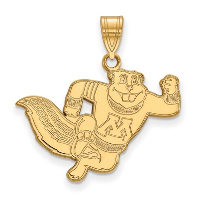 Black Bow Jewelry 14k Yellow Gold Minnesota Golden Gophers NCAA Large Pendant