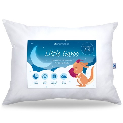 A Little Pillow Company Toddler Pillow (13x18) in White & Prints - No Pillowcase Needed - Hypoallergenic - Machine Washable 