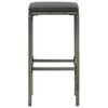 vidaXL Bar Stools with Cushions 2 pcs Gray Poly Rattan - 4 of 4