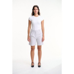 Lafidi Women’s Avia Hi-Rise Bermuda Shorts with Pleated Front and Sleek Pockets for a Polished, Professional Look - 1 of 4