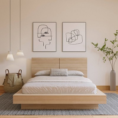 Napa Natural Blonde Oak Queen Platform Bed with Headboard