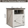 MUUEGM 24" Farmhouse End Table| Nightstand Bedside Table with Charging Station and Door &Storage Shelf - 2 of 4