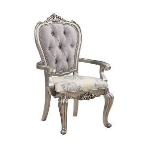 23.25" Ariadne Dining Chair Velvet & Antique Platinum Finish - Acme Furniture - 1 of 4