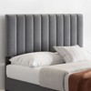Homhougo Full Size Bed Frame with Headboard, Velvet Upholstered Platform Bed Frame with Adjustable Headboard and Wooden Slats Support,  Dark Grey - 3 of 4
