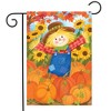 Happy Fall Scarecrow Garden Flag Pumpkins Autumn 18" x 12.5" Briarwood Lane - 2 of 4