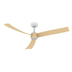 TALOYA 52 in. Indoor Ceiling Fan with Light and Remote, Reversible Quiet DC Motor, 3 Color Light Kit, Dimmable,Light Walnut finished Blades - 1 of 2