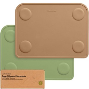 2-Pack Prep Silicone Placemats for Toddlers, Kids, Non Slip Suction Dining Table Baby Placemat, Easy to Clean - 1 of 4
