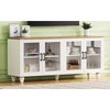 Gulches 63'' Farmhouse TV Stand for TVs Up to 70" - White Buffet Cabinet with Tempered Glass Doors, Shelves&Wood Gourd Legs, Living Room Storage - 3 of 4