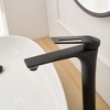 BWE Single Hole Single Handle Bathroom Vessel Sink Faucet With Supply Hose in Matte Black - image 4 of 4