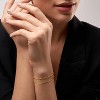 14K Gold Double Layer Bracelet, Twisted Beaded Cuban Link Design, Adjustable Size 7-8.6 Inches for Women - 4 of 4