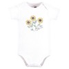 Hudson Baby Infant Girl Cotton Bodysuits, Sunflower Love - 3 of 4