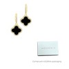 Adornia Crystal Halo Black Clover Dangle Huggie Earrings - 3 of 4