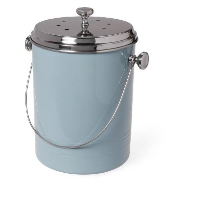 Gardener's Supply Company Large Stainless Steel Compost Pail | Stylish Kitchen Countertop Metal Compost Crock with Lid and Handle for Organic