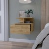 FM Furniture,Augusta Floating Nightstand with 2-Tier Shelf and 1-Drawer - 3 of 4