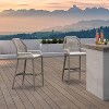 PURPLE LEAF 2 Pieces Bar Stools Patio Modern Rattan Barstools Aluminum Woven Tall Bar Chairs with Cushions for Outdoor Kitchen Island Garden - 2 of 4