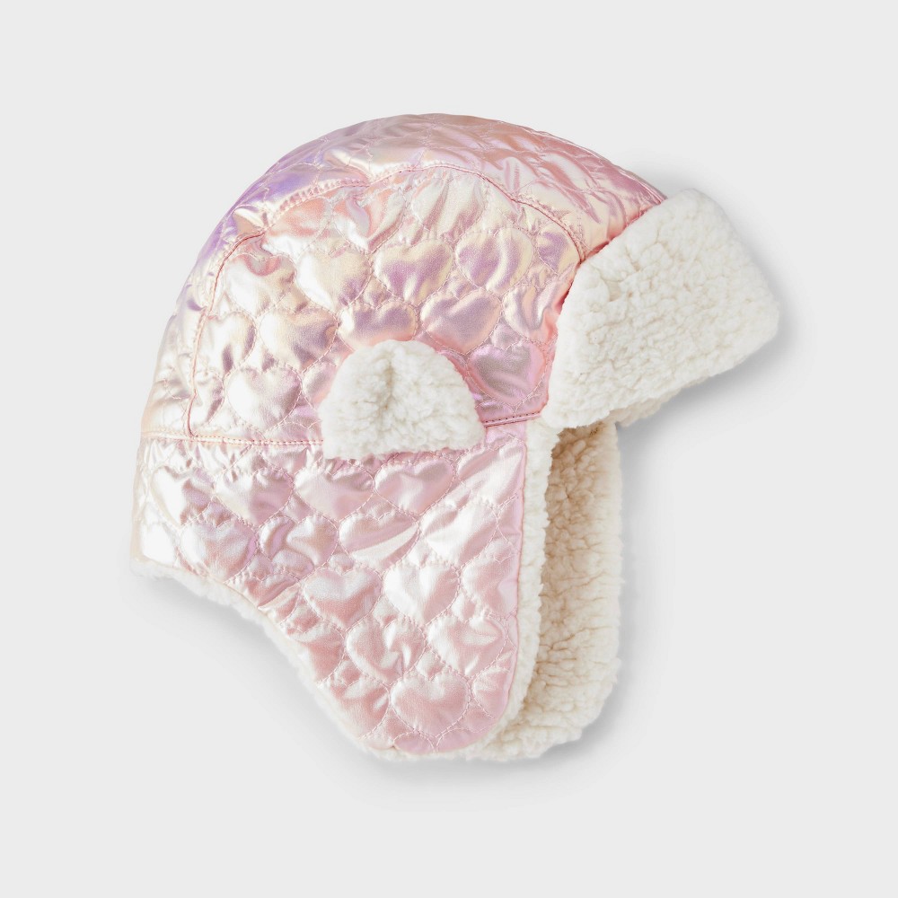 Girls' Heart Quilt Trapper Hat - Cat & Jack™ Pink