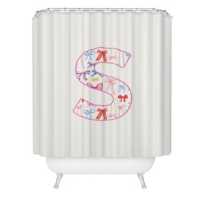 Deny Designs April Lane Art Fancy Bow Monogram Shower Curtain - 1 of 3