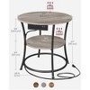 2-Tier Round Side Table with Built-in Power Outlets, Sturdy Steel Frame End Table for Compact Spaces - 4 of 4