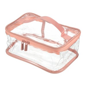 Unique Bargains Travel PVC Waterproof Toiletry Bag Cosmetic Pouch with Zipper Handle Strap - 1 of 3