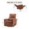 EcoSummer Recliner Chair with Steel Base, Swivel Rocker for Living Room, Bedroom, Baby Room ¨C Brown PU Leather - 3 of 4