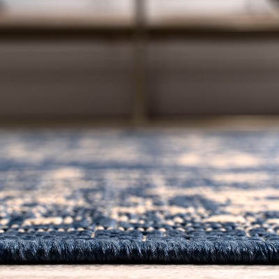 Mediterranean Dream Blue & Ivory Synthetic Medallion Rug
