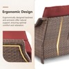 Belord 5PCS Patio Furniture Set with 6" Thick Cushion, Brown Wicker Outdoor Conversation Set with Swivel Chairs and Tempered Glass Top Coffee Table - 4 of 4