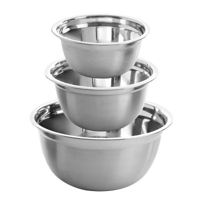 3pc (5qt, 3qt & 1.5qt) Stainless Steel Non-slip Mixing Bowls (no Lids) -  Figmint™ : Target