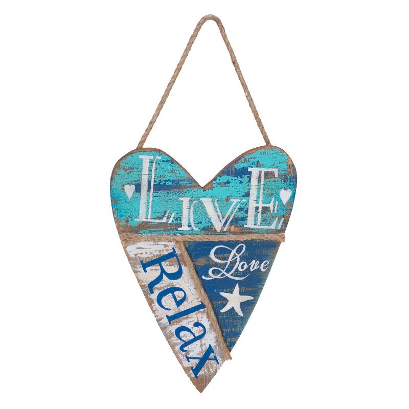 Beachcombers Live Heart Coastal Plaque Sign Wall Hanging Decor Decoration For The Beach 16 x 0.5 x 8 Inches., 1 of 3