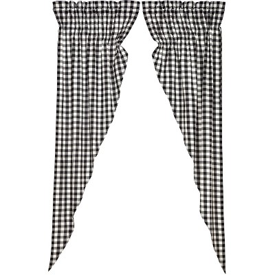 Annie Buffalo Black Check Prairie Long Panel Set of 2 84x36x18 VHC Brands