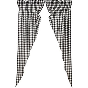 Annie Buffalo Black Check Prairie Long Panel Set of 2 84x36x18 VHC Brands - 1 of 4