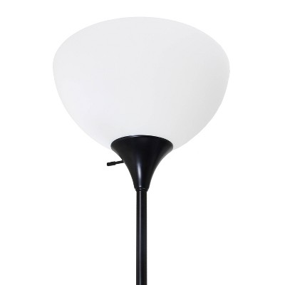 Black Adjustable 71.5" Torchiere Floor Lamp with Reading Light