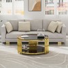 Dolonm Round Glass Coffee Table for Living Room - 35.43" Modern Center Table with Gold Legs & Tempered Glass Top, Stainless Steel Base - 2 of 4