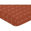 Sweet Jojo Designs Boy Girl Gender Neutral Unisex Baby Fitted Crib Sheet Diamond Tuft Collection Orange Ivory - 3 of 4