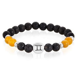Men's Zodiac Lava and Agate Stone Bead Stretch Bracelet - West Coast Jewelry - 1 of 4