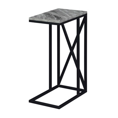 Tucson C End Table Gray Faux Marble/Black - Breighton Home
