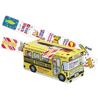 Pacon Reward Stickers, School Bus, 1 in x 1-3/4 in, pk of 800