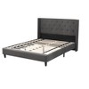 Modern and Contemporary Fabric Upholstered  Platform Bed - 3 of 4