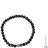 Steeltime  men's sterling silver and gray agate beaded stretch bracelet - 3 of 3
