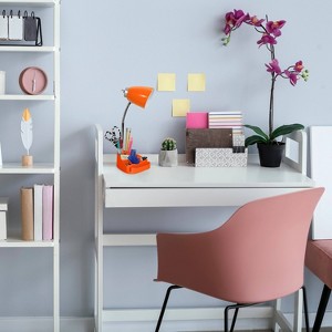 Creekwood Home Sleek Essentials 18.5" Flexible Coordinating Desk Lamp with USB Port and Storage - 1 of 4